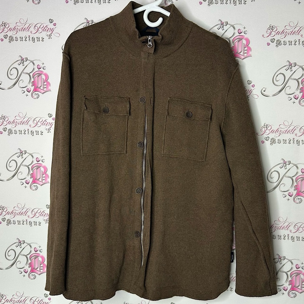 Holebrook Sweden original windproof Brown zip Up zipper Jacket coat sweater